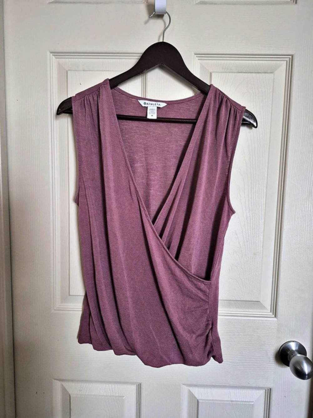 Athleta Breezy Wrap Tank Draped Tank Top in Light Purple Medium Like New